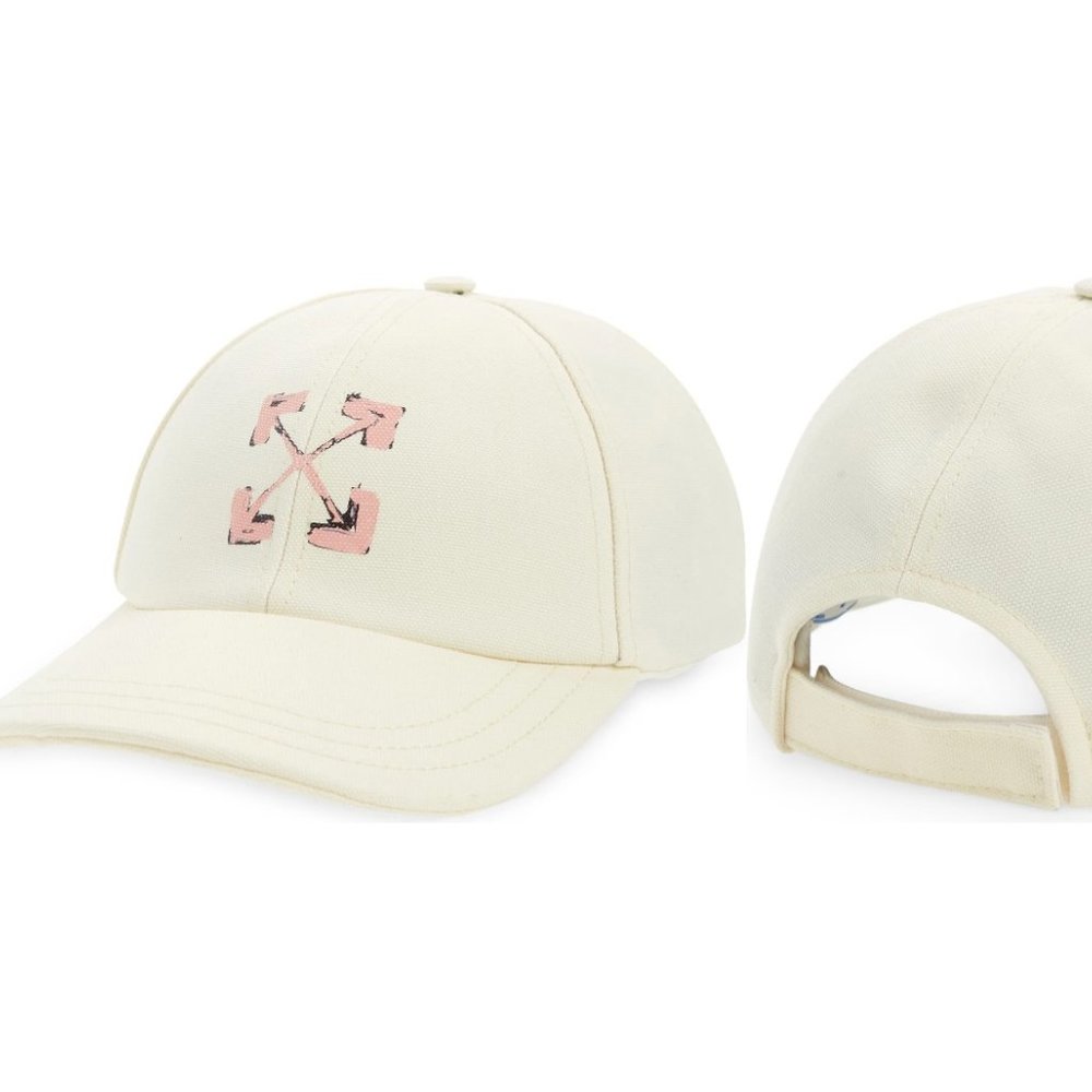 Off-White Painted Arrows Logo Cotton Baseball Cap - Picture 3 of 4